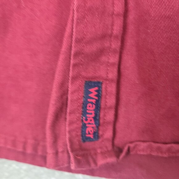 Wrangler Mens MediumLong Sleeve Button Up‎ Shirt Red Cotton - Picture 4 of 7